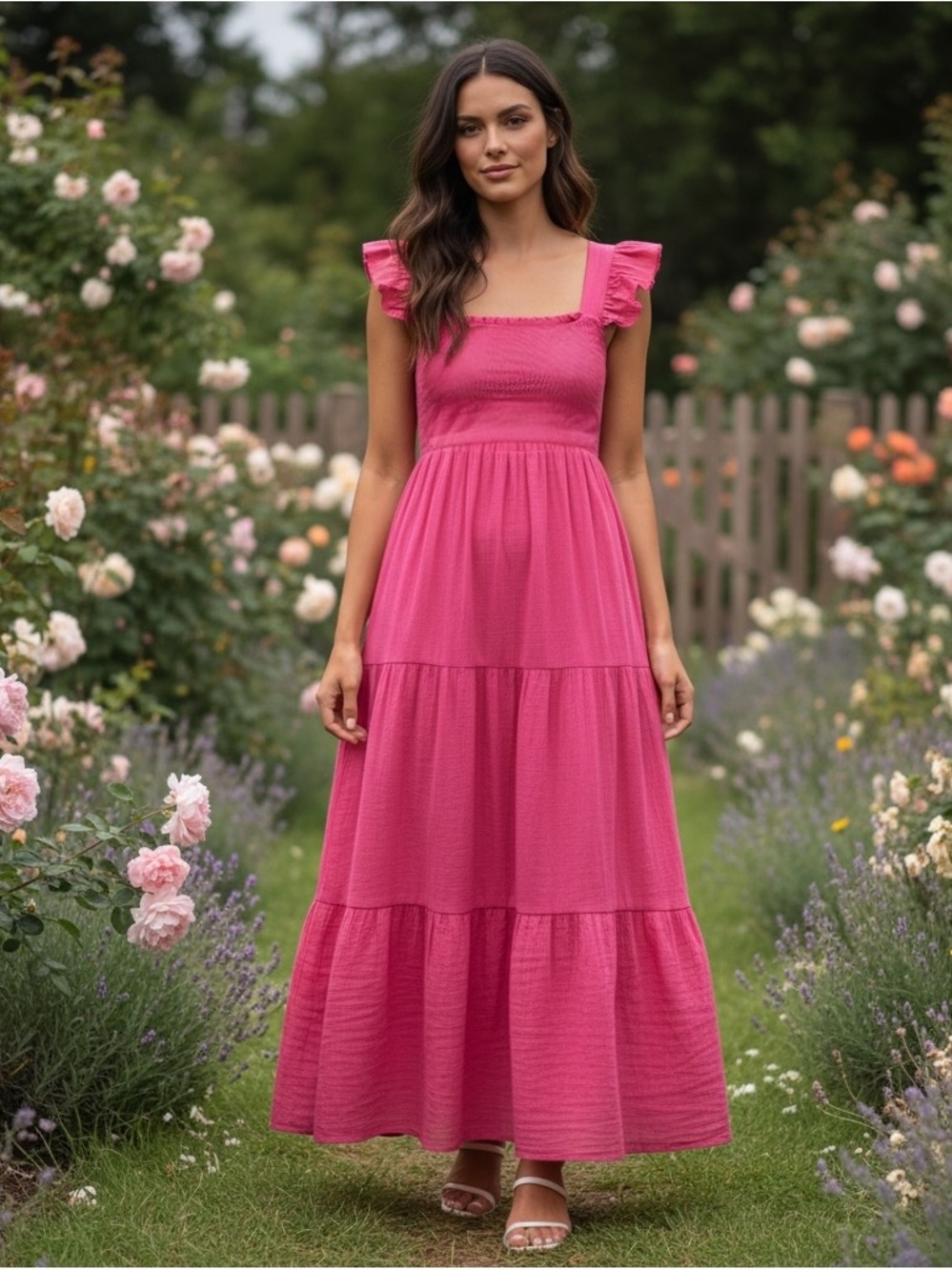 SNDYS x REVOLVE Peaches Linen Dress in Hot Pink Size Small Hot Pink